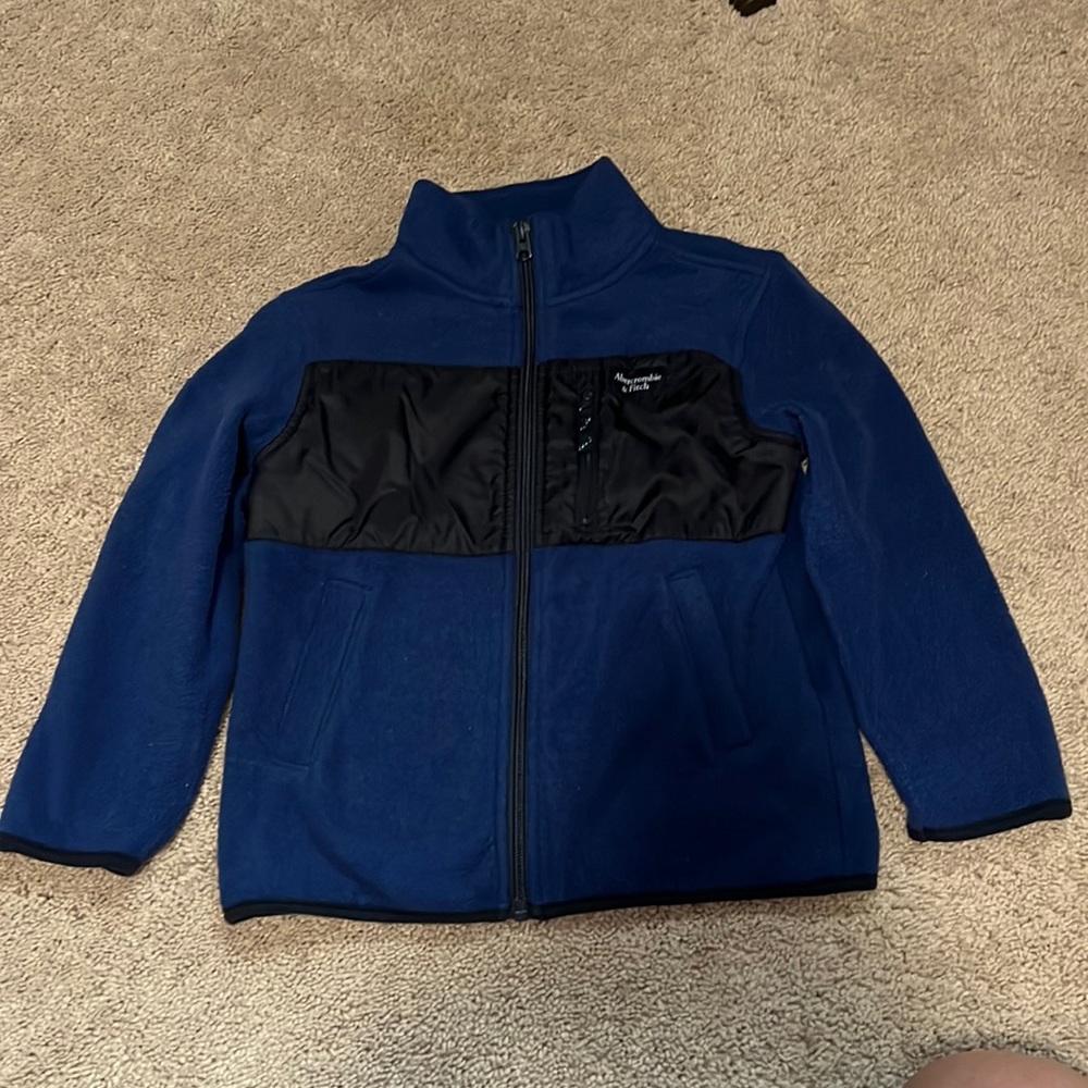 Abercrombie Kids Fleece Jacket Zip Up Navy Boys 5/6 or XS